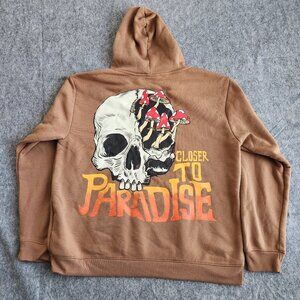 RGSTR Closer to Paradise Skull Pirate Pullover Hoodie Men's XL Brown Sweatshirt